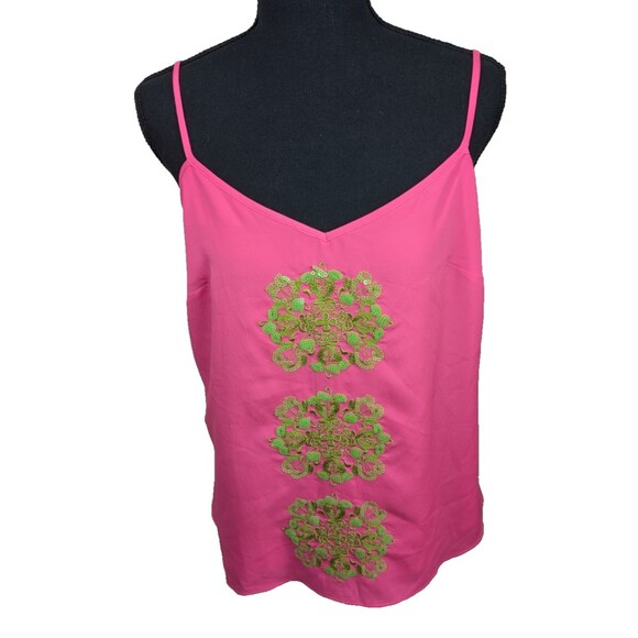 Lilly Pulitzer Tank Top Pink Sequins Lined Adjustable Spaghetti Strap Small - Picture 1 of 12